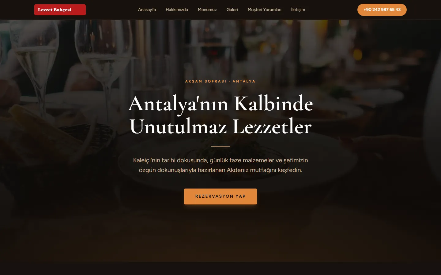 Lezzet Bahçesi — Restoran web sitesi
